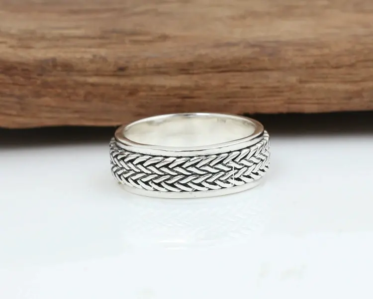 Silver band ring