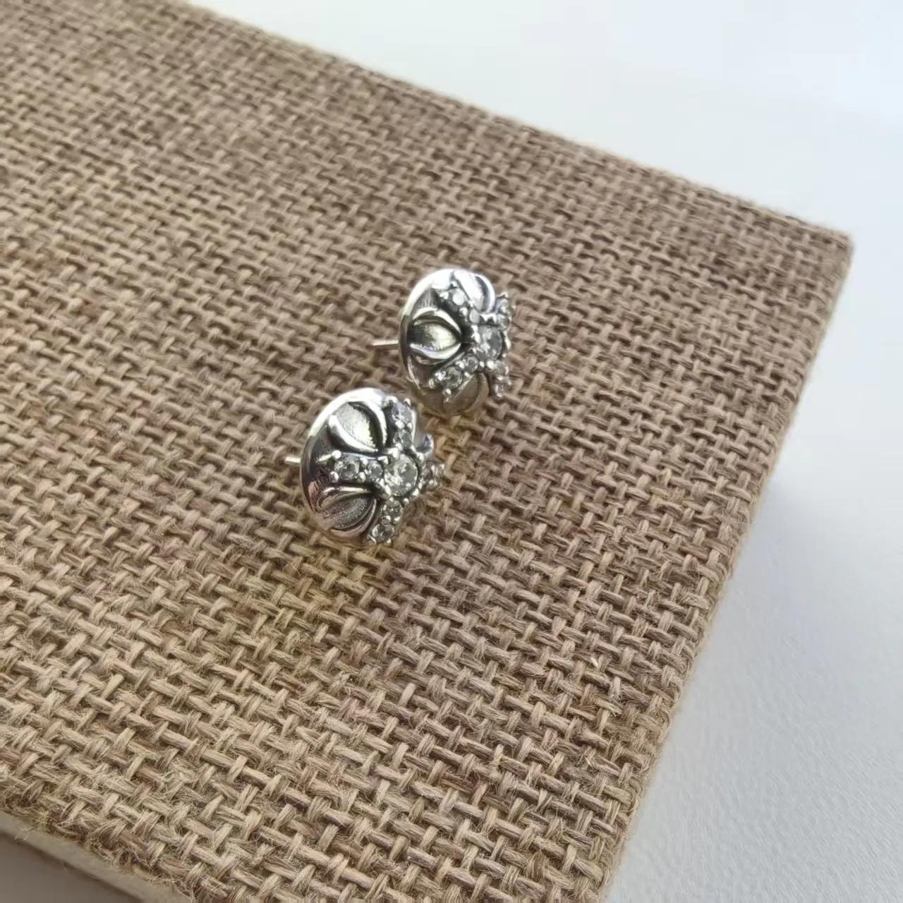 Cross Stud Earring With Crystal White Stones