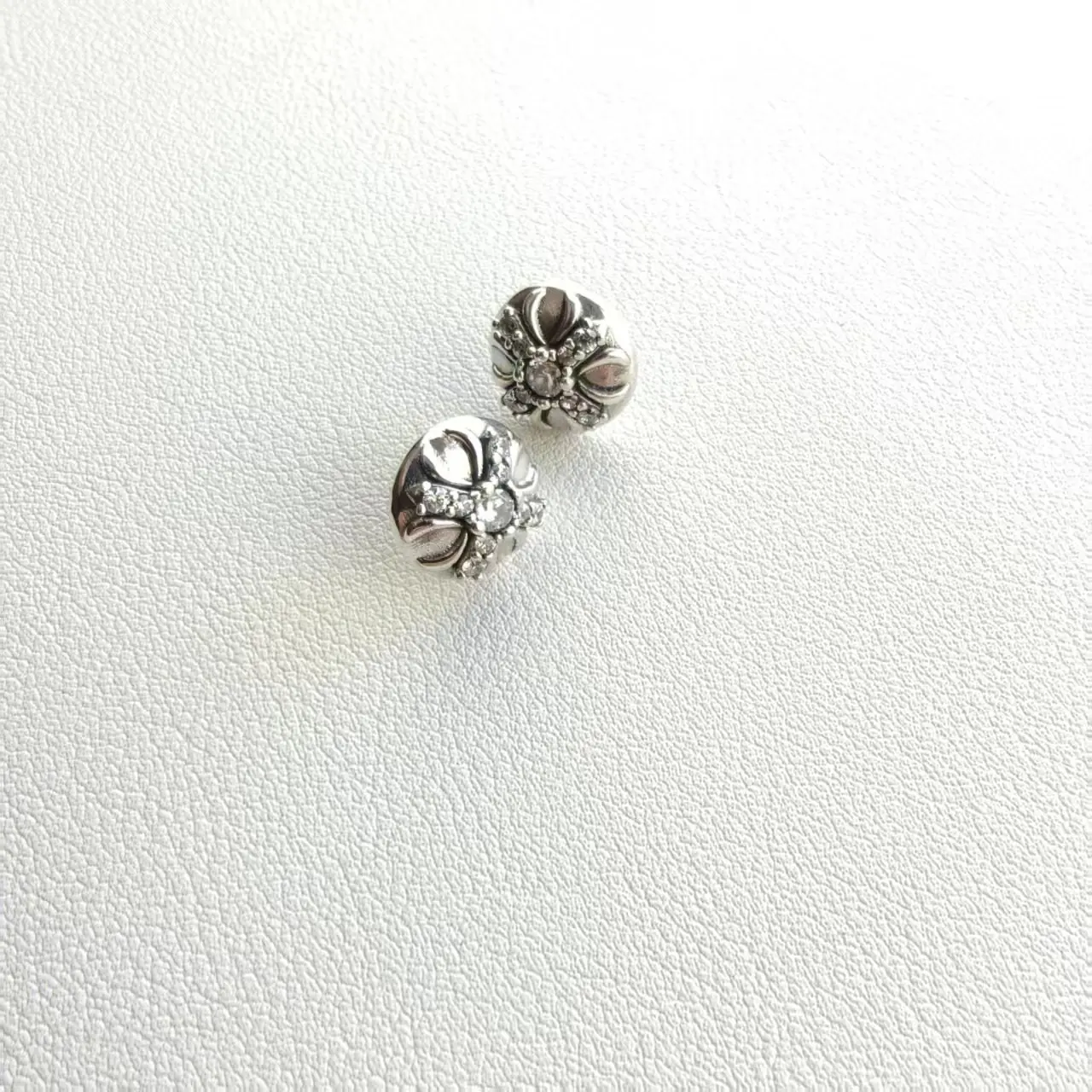 Cross Stud Earring With Crystal White Stones