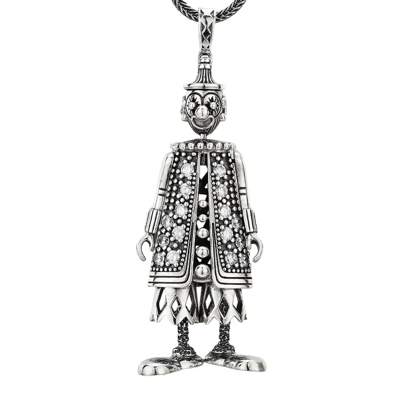 5-crystal-inlay-clown-doll-925-sterling-silver-pendant-white-background.jpg Crystal inlay clown doll 925 sterling silver unisex pendant necklace